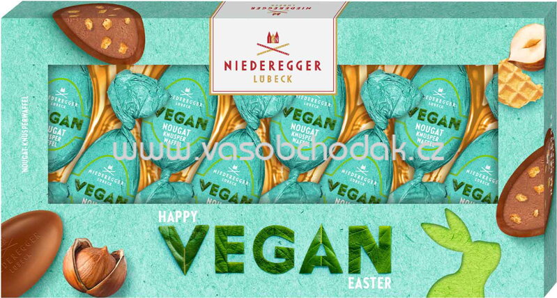 Niederegger Vegan Nougat-Eier Knusperwaffel, 100g