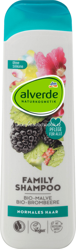 Alverde NATURKOSMETIK Shampoo Family Bio-Malve, Bio-Brombeere, 300 ml