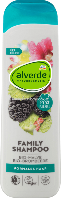 Alverde NATURKOSMETIK Shampoo Family Bio-Malve, Bio-Brombeere, 300 ml Alverde NATURKOSMETIK Shampoo Family Bio-Malve, Bio-Brombeere, 300 ml