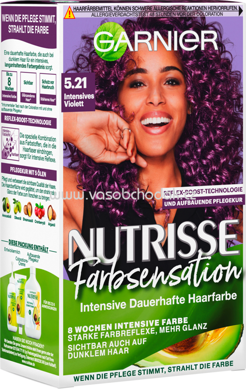 GARNIER Nutrisse Farbsensation Haarfarbe Intensives Violett 5.21, 1 St GARNIER Nutrisse Farbsensation Haarfarbe Intensives Violett 5.21, 1 St