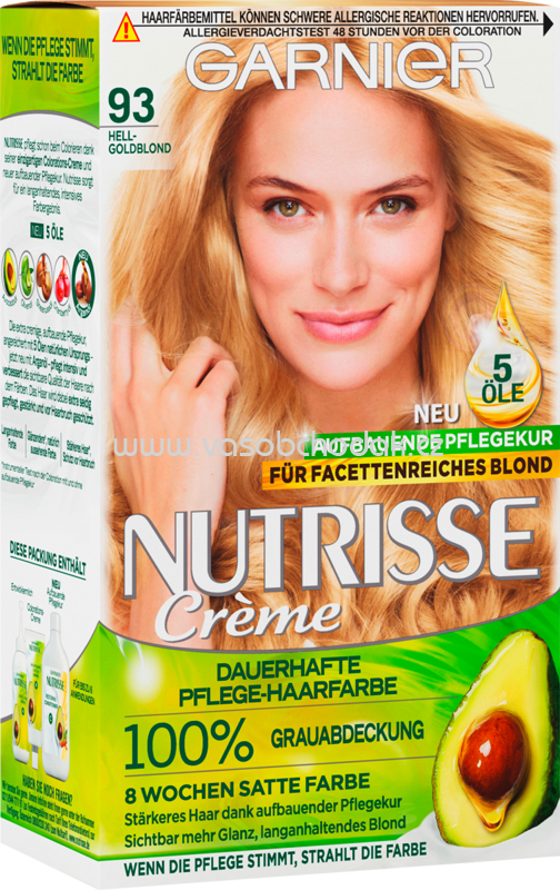 GARNIER Nutrisse Crème Haarfarbe Hellgoldblond 93, 1 St