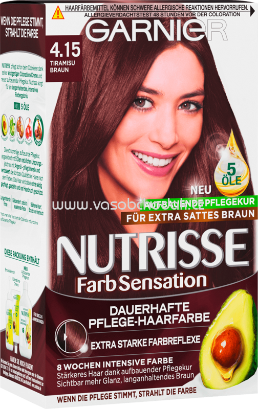 GARNIER Nutrisse Farbsensation Haarfarbe Tiramisu Braun 4.15, 1 St GARNIER Nutrisse Farbsensation Haarfarbe Tiramisu Braun 4.15, 1 St