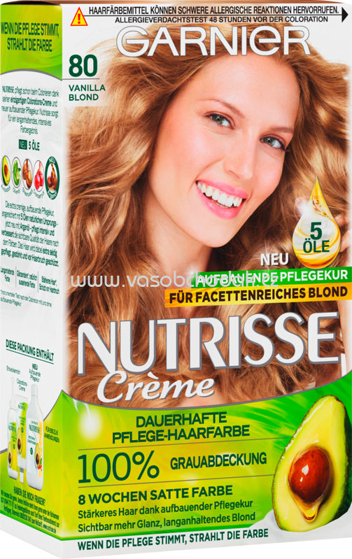 GARNIER Nutrisse Crème Haarfarbe Vanilla Blond 80, 1 St GARNIER Nutrisse Crème Haarfarbe Vanilla Blond 80, 1 St