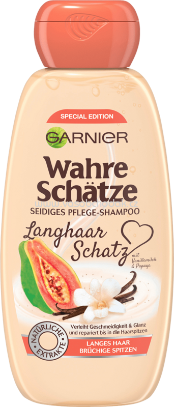 GARNIER Wahre Schätze Shampoo Langhaarschatz Vanillemilch-Papaya, 300 ml GARNIER Wahre Schätze Shampoo Langhaarschatz Vanillemilch-Papaya, 300 ml