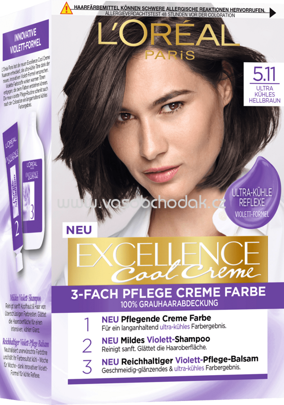 L'ORÉAL Paris Excellence Cool Creme Haarfarbe Hellbraun 5.11, 1 St L'ORÉAL Paris Excellence Cool Creme Haarfarbe Hellbraun 5.11, 1 St