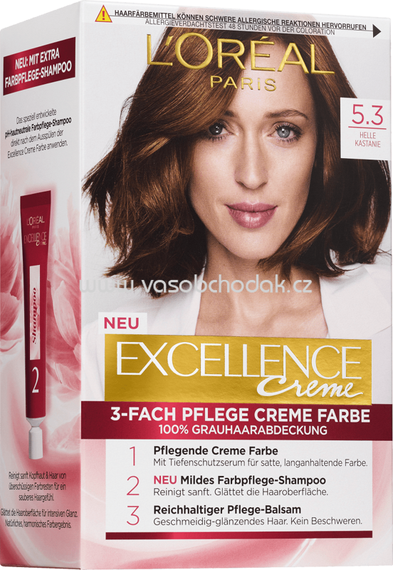 L'ORÉAL Paris Excellence Creme Haarfarbe Helle Kastanie 5.3, 1 St L'ORÉAL Paris Excellence Creme Haarfarbe Helle Kastanie 5.3, 1 St