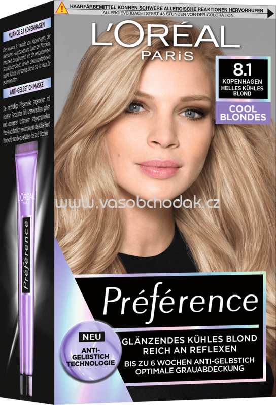 L'ORÉAL Paris Préférence Haarfarbe Cool Blondes Kopenhagen Helles Kühles Blond 8.1, 1 St L'ORÉAL Paris Préférence Haarfarbe Cool Blondes Kopenhagen Helles Kühles Blond 8.1, 1 St