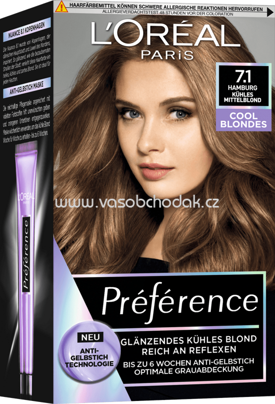 L'ORÉAL Paris Préférence Haarfarbe Cool Blondes Hamburg Kühles Mittelblond 7.1, 1 St L'ORÉAL Paris Préférence Haarfarbe Cool Blondes Hamburg Kühles Mittelblond 7.1, 1 St