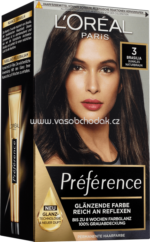 L'ORÉAL Paris Préférence Haarfarbe Brasilia Dunkles Naturbraun 3, 1 St