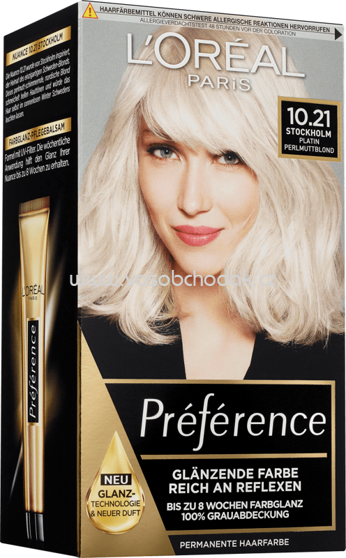 L'ORÉAL Paris Préférence Haarfarbe Stockholm Platin Perlmuttblond 10.21, 1 St L'ORÉAL Paris Préférence Haarfarbe Stockholm Platin Perlmuttblond 10.21, 1 St