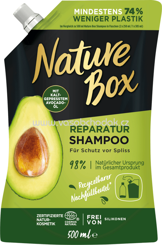Nature Box Shampoo Avocado-Öl, Nachfüllpack, 500 ml