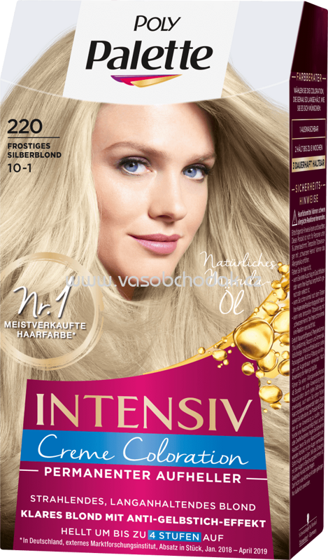 Poly Palette Intensiv Haarfarbe Aufheller Frostiges Silberblond 220, 1 St Poly Palette Intensiv Haarfarbe Aufheller Frostiges Silberblond 220, 1 St