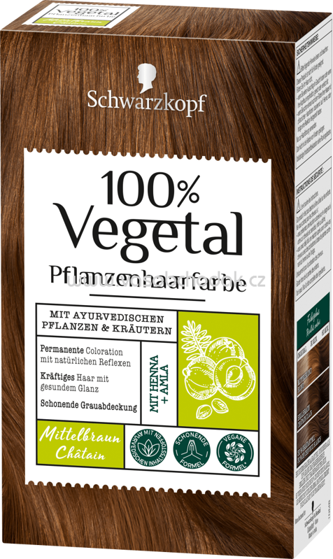 Schwarzkopf 100% Vegetal Pflanzenhaarfarbe Natürliches Mittelbraun, 1 St Schwarzkopf 100% Vegetal Pflanzenhaarfarbe Natürliches Mittelbraun, 1 St