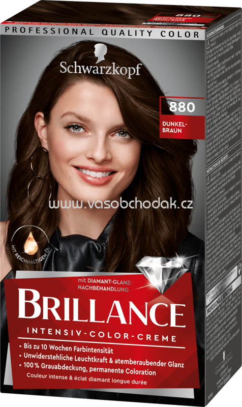 Schwarzkopf Brillance Haarfarbe Dunkelbraun 880, 1 St Schwarzkopf Brillance Haarfarbe Dunkelbraun 880, 1 St