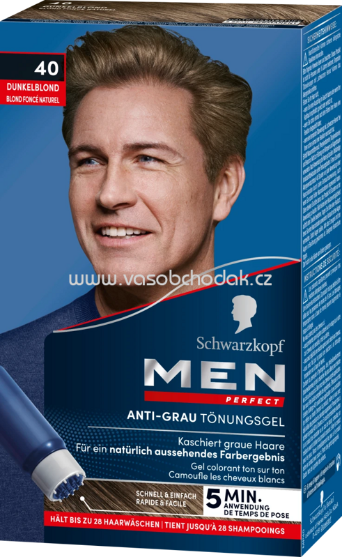 Schwarzkopf Men Perfect Tönung Anti-Grau-Gel Natur Dunkelblond 40, 1 St Schwarzkopf Men Perfect Tönung Anti-Grau-Gel Natur Dunkelblond 40, 1 St