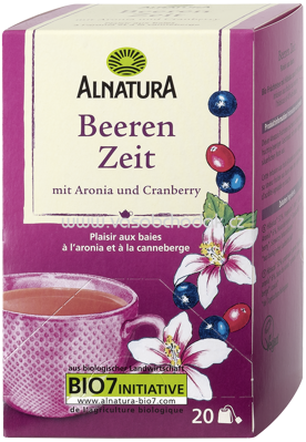 Alnatura Beerenzeit-Tee mit Aronia und Cranberry, 20 Beutel
