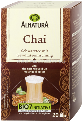 Alnatura Chai Schwarztee mit Gewürzteemischung, 20 Beutel