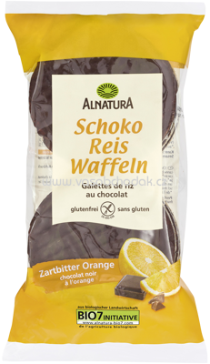 Alnatura Schoko Reis Waffeln Zartbitter Orange, 100g