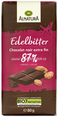 Alnatura Edelbitter Schokolade 87% Kakao, 80g