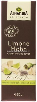 Alnatura Sélection Weiße Schokolade Limone-Mohn 50 g