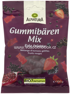 Alnatura Gummibären-Mix Rote Früchte, 100g