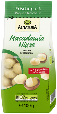 Alnatura Macadamia Nüsse, ungesalzen, 100g