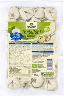 Alnatura Dinkel-Tortelloni Ricotta Spinat, 250g