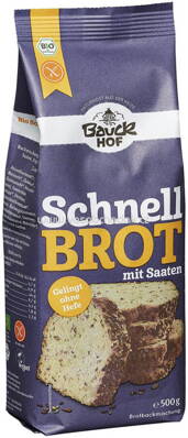 Bauckhof Backmischung Schnell Brot mit Saaten, glutenfrei, 500g