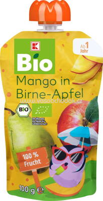 K-Bio Baby Quetschbeutel Mango in Birne-Apfel, ab 1 Jahr, 100g