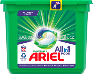 Ariel Vollwaschmittel Allin1 PODS Universal Actilift Power+, 22 Wl