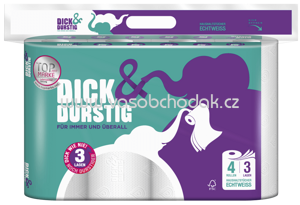 Hakle Dick&Durstig Haushaltstücher Echtweiss, 3-laggig, 4 Rollen