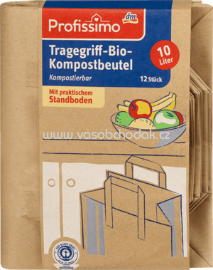 Profissimo Tragegriff-Bio-Kompostbeutel mit Tragegriff, 12 St