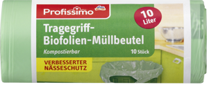 Profissimo Tragegriff-Biofolien-Müllbeutel 10l, 10 St