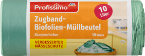 Profissimo Zugband-Biofolien-Müllbeutel 10L, 10 St
