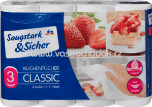 Saugstark&Sicher Küchentücher, 3-lagig, 256 Bl