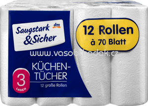 Saugstark&Sicher Küchentücher 12x70 Blatt, 840 Bl