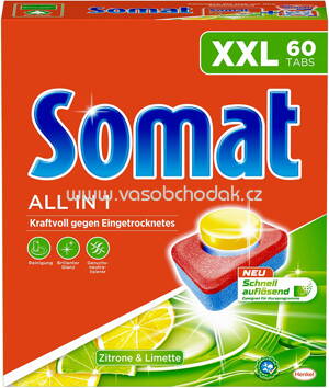 Somat XXL Spülmaschinentabs All in 1 Zitrone & Limette, 57 St