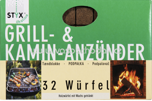Styx Grill&Kaminanzünder Holz/Wachs, 32 St