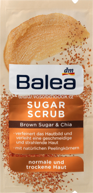 Balea Peeling Sugar Scrub Brown Sugar & Chia, 16 ml