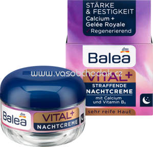 Balea Nachtcreme VITAL+ mit Calcium und Vitamin B3, 50 ml