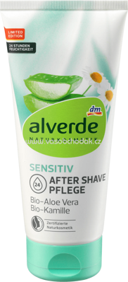 Alverde NATURKOSMETIK After Shave Sensitiv Pflege Bio-Aloe Vera, Bio-Kamille, 200 ml