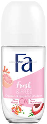 Fa Deo Roll On Fresh & Free Grapefruit & Litschi Duft, 50 ml