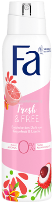 Fa Deospray Fresh & Free Grapefruit & Litschi Duft, 150 ml