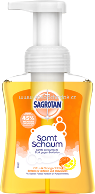 Sagrotan Samt-Schaum Handwaschschaum Citrus & Orangenblüte, 250 ml