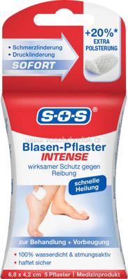 SOS Fuß Blasen-Pflaster, intense, 5 St