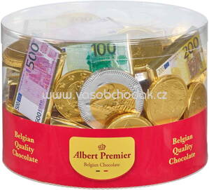 Albert Premier Belgian Chocolate Schokogeld Münzen und Scheine, 1kg