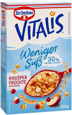 Dr.Oetker Vitalis Weniger süß Knusper Früchte, 500g