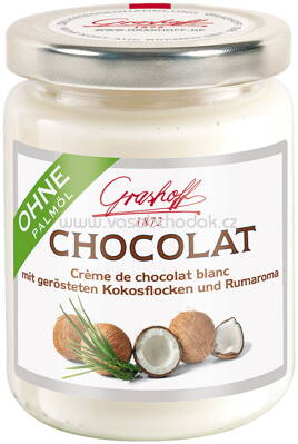 Grashoff Weiße Chocolat mit gerösteten Kokosflocken und Rumaroma, 235g