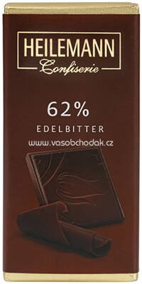 Heilemann 62 % Kakao Edelbitter-Schokolade, 37g