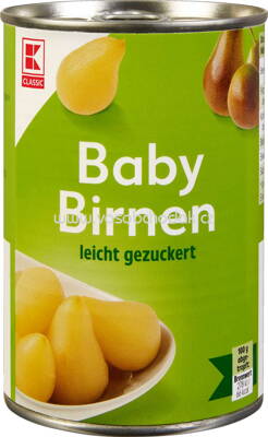 K-Classic Baby Birnen, leicht gezuckert, 425 ml